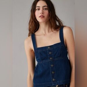 NWT American eagle sleeveless denim babydoll top large